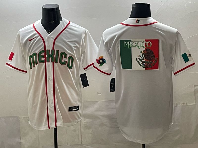 Men 2026 World Cub Mexico Blank White Game Nike MLB Jersey style 009->->MLB Jersey